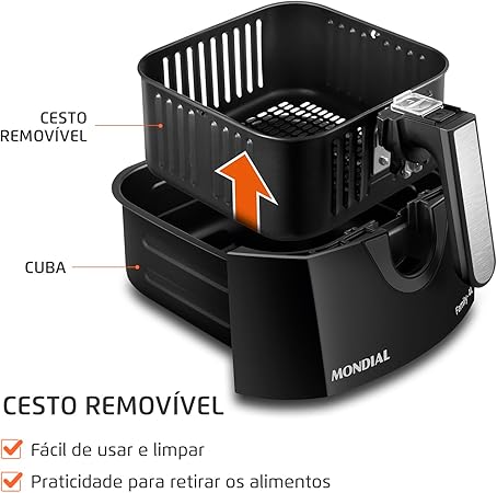 Fritadeira Sem Óleo Air Fryer Mondial 4L, Preto 110/220V