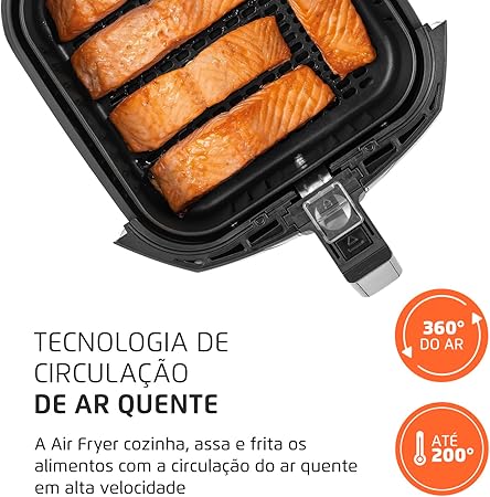 Fritadeira Sem Óleo Air Fryer Mondial 4L, Preto 110/220V