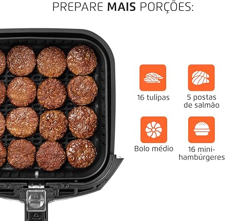 Fritadeira Sem Óleo Air Fryer Mondial 4L, Preto 110/220V