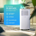 Ar Condicionado Portátil HQ 8.500 BTU/h Frio Monofásico Branco HQ-AP8500FW